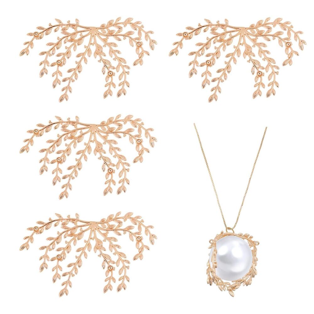 2217 4Pcs Branch Leaf Base Pendant Setting Golden Handmade Claw Pendant